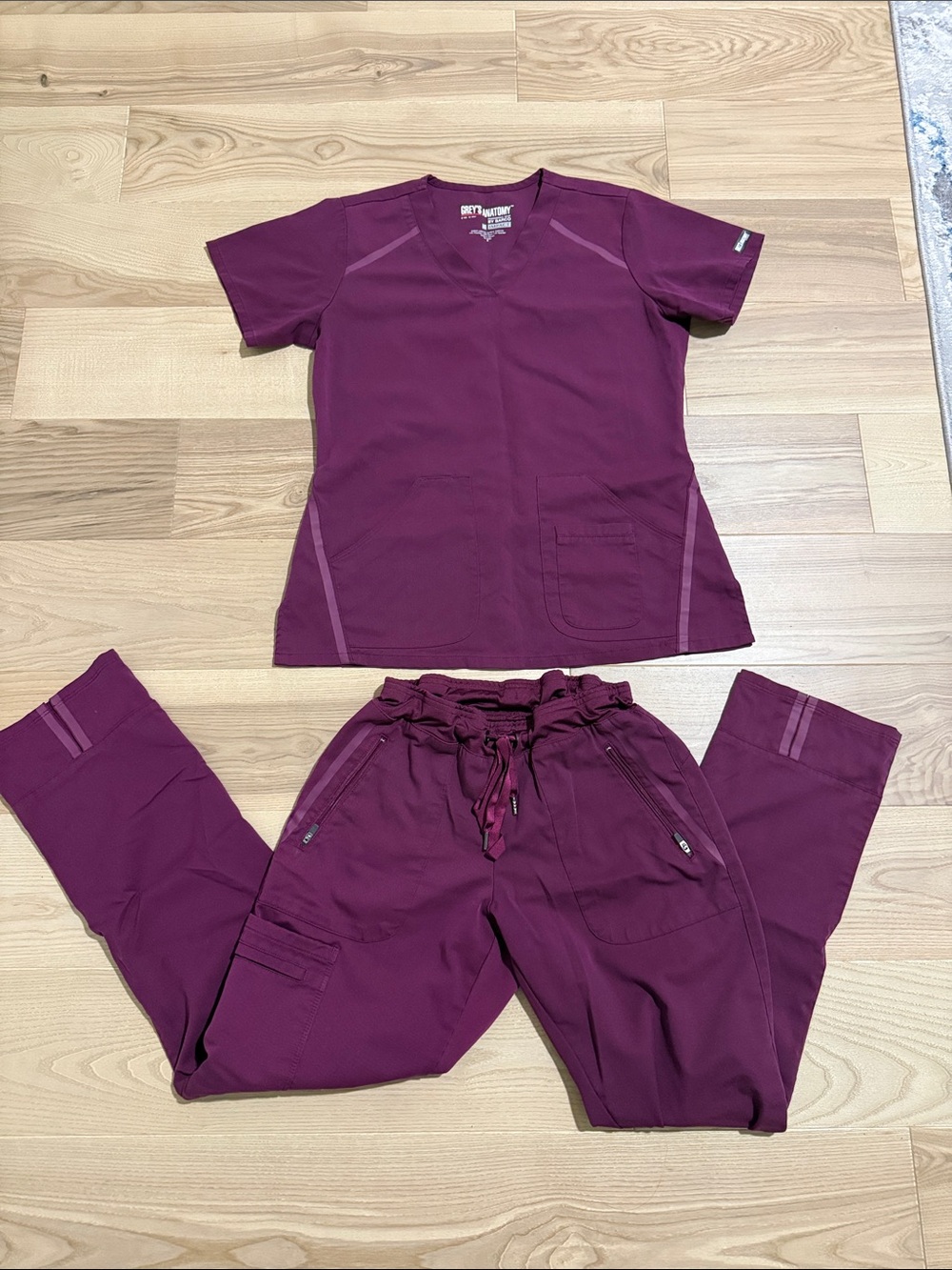 Grey's Anatomy Plum Scrub Top & Bottom Set Size S